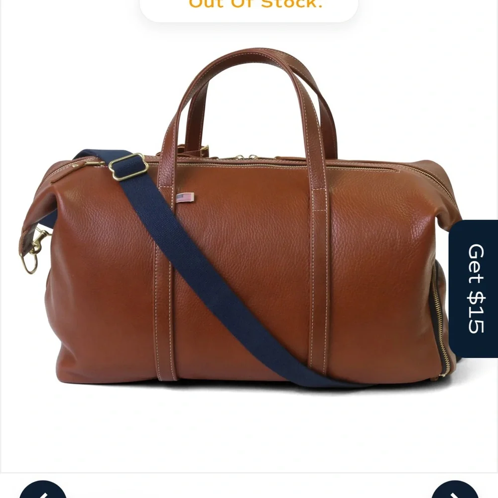 Hudson Sutler Heritage All Leather Weekender - Chestnut, NWT
